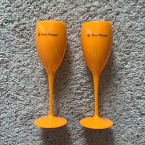 Veuve Clicquot Acrylic Champagne Flutes Pair